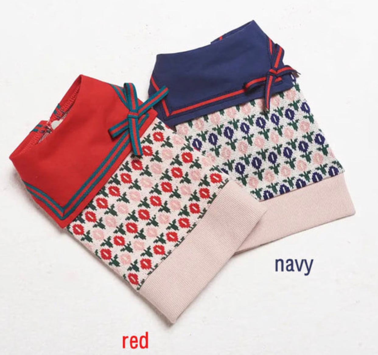 tulip button knit S ~ 2XL  /  犬服 秋冬 新作 可愛い 犬の服 ニット ドッグウェア 花柄 お揃い 袖なし カーディガン ベスト b40
