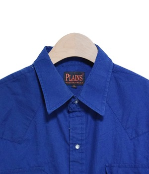 Vintage 90s XL Plains Western wear -Blue-
