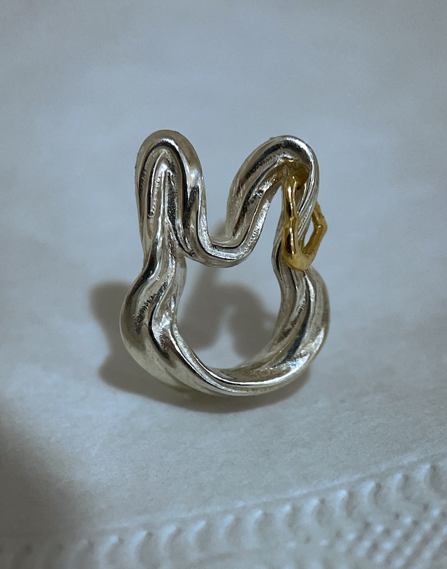 ホイップうさぎ ハートピアスつきearring  SILVER925 × K18YellowGold LJ23097P