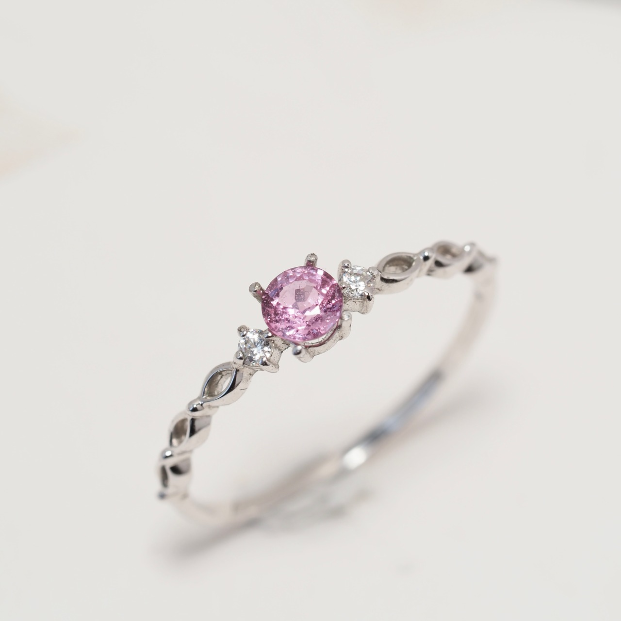 パパラチアサファイア マダガスカル産 0.253ct リング k10 セミオーダー枠 f-5