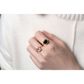 S925 PETIT STONE THIN RING -GARNET-