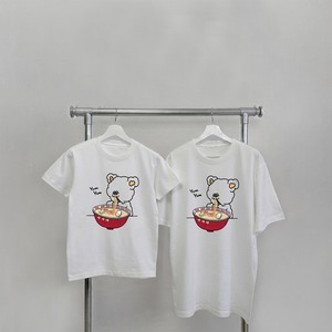 【KIDS】150サイズ【Yum! Yum! ラーメン大好き！】Hoooさん フリンジ刺繍 ラーメンTシャツ 親子コーデ対応