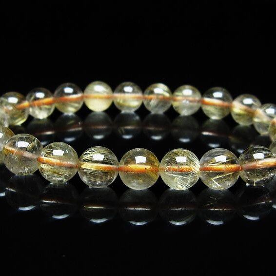 ルチルクォーツ ブレスレット 8mm タイチンルチル ブレスレット メール便可 [M便 1/10] 111-49147