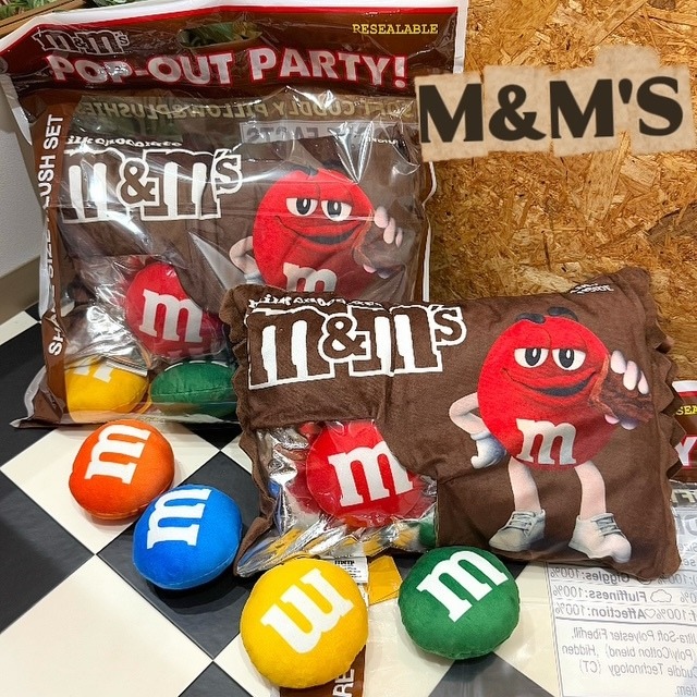 【M&M’s】Snack Bag Plush Pillow Set/ピロークッション