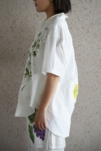 lace open collar shirt blue chamomile