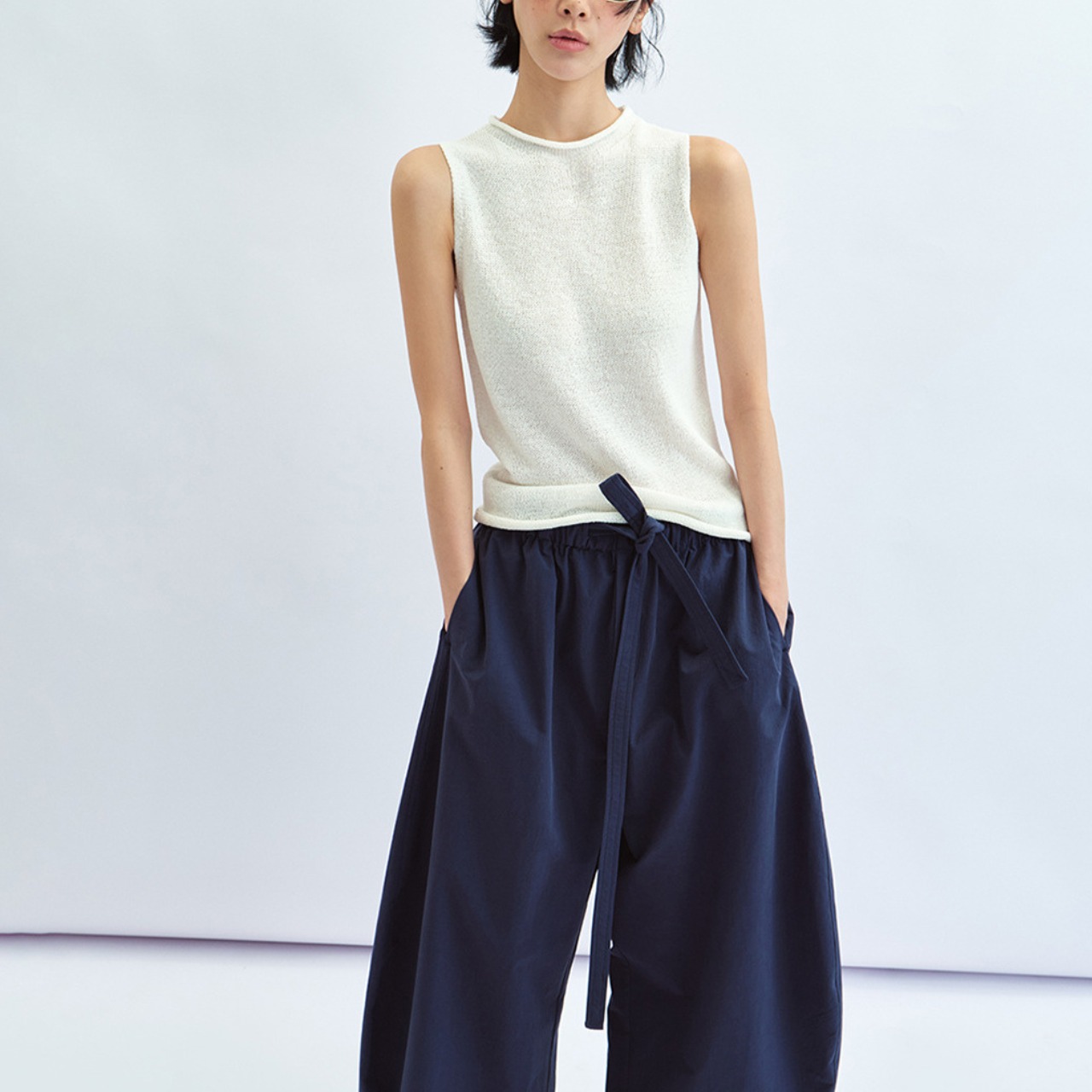 sleeveless knit tank top【5color】 T4464