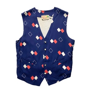 vintage 1950’s argyle rayon gabardine vest