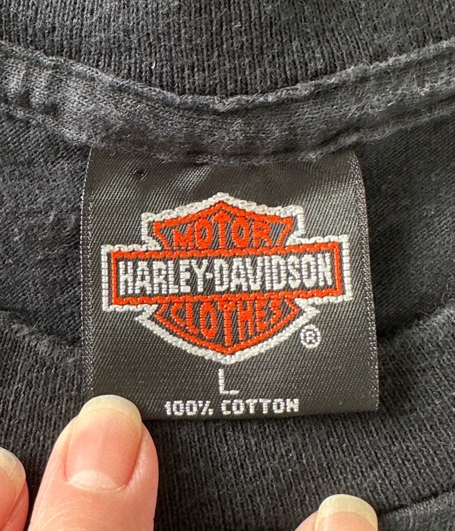 -Harley Davidson- Vintage 90s L Print T-shirt made in USA