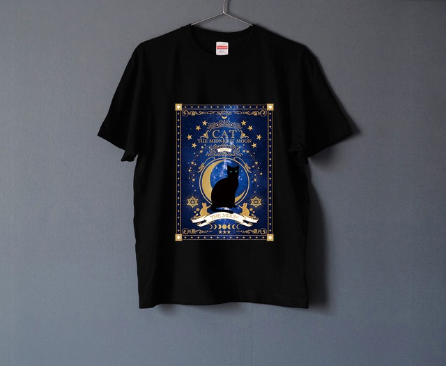 猫の魔導書 Tシャツ 2 BLACK（men&women）