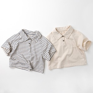 【BABY&KID】夏作ベーシックボーダーor無地ポロシャツ