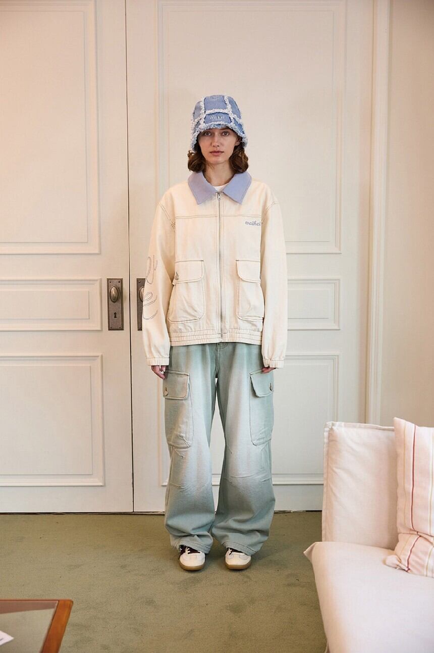 ☆NCT WISH リク 着用！！【WAIKEI】Color block work jacket IVORY