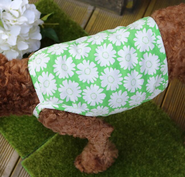 【SALE】 big flower crop top S ~ XL 3color / 犬服 春夏 新作 ショート丈 クロップドトップス 涼しい 可愛い 犬の服 タンクトップ ドッグウェア ペット わんこ服 top82