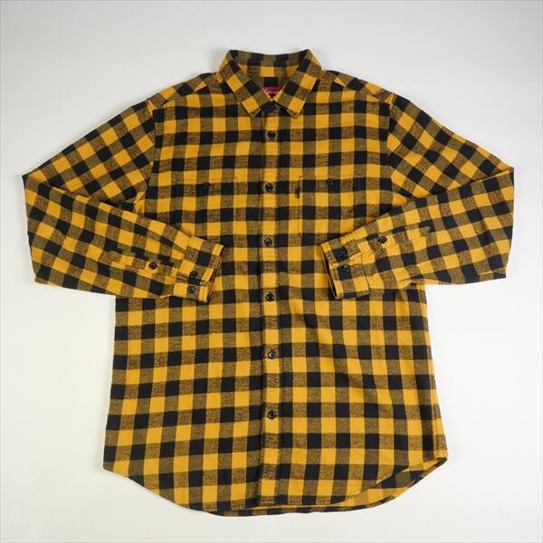 新品　黄色　Supreme  Quilted Flannel Shirt L