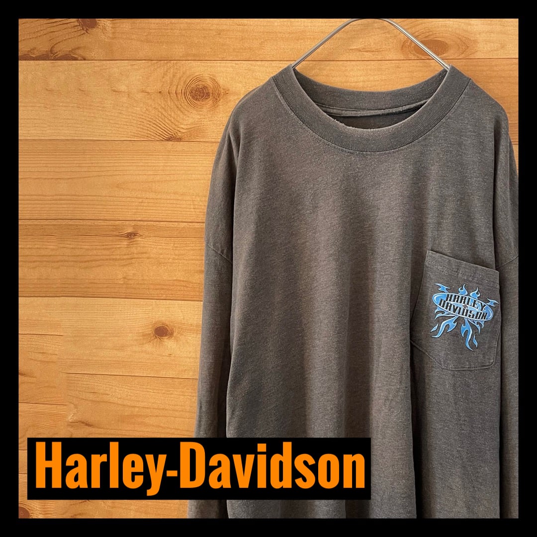 オモシーチャンネルUSA製 ヴィンテージ HARLEY DAVIDSON ロングTシャツ  3XL