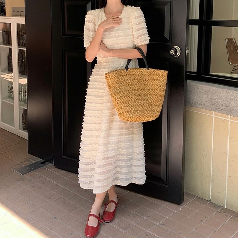 short sleeve high waist cake dress