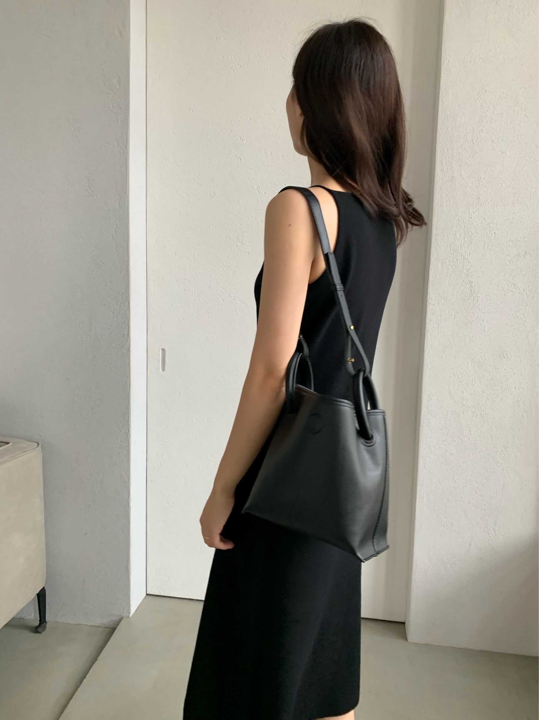 ハイネック キャミワンピース BLACK | on off focus inc.