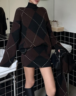 アーガイルニットセットアップ A0846