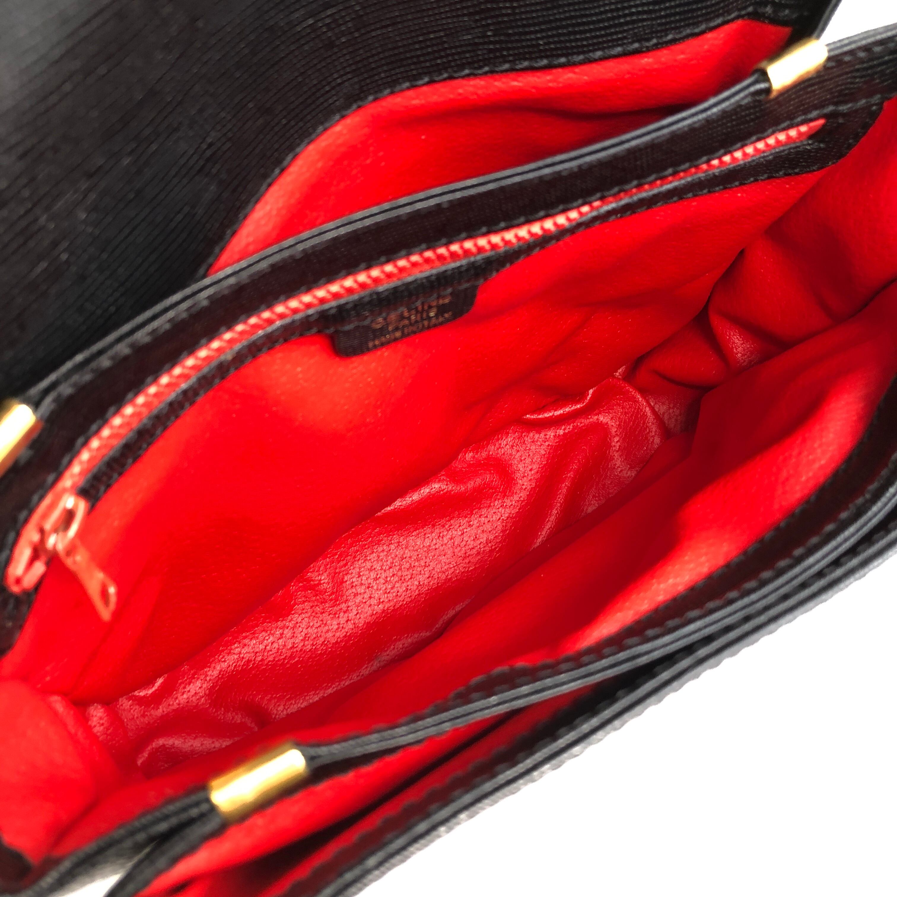 CELINE セリーヌ リザード型押し ショルダーバッグ ブラック サークル