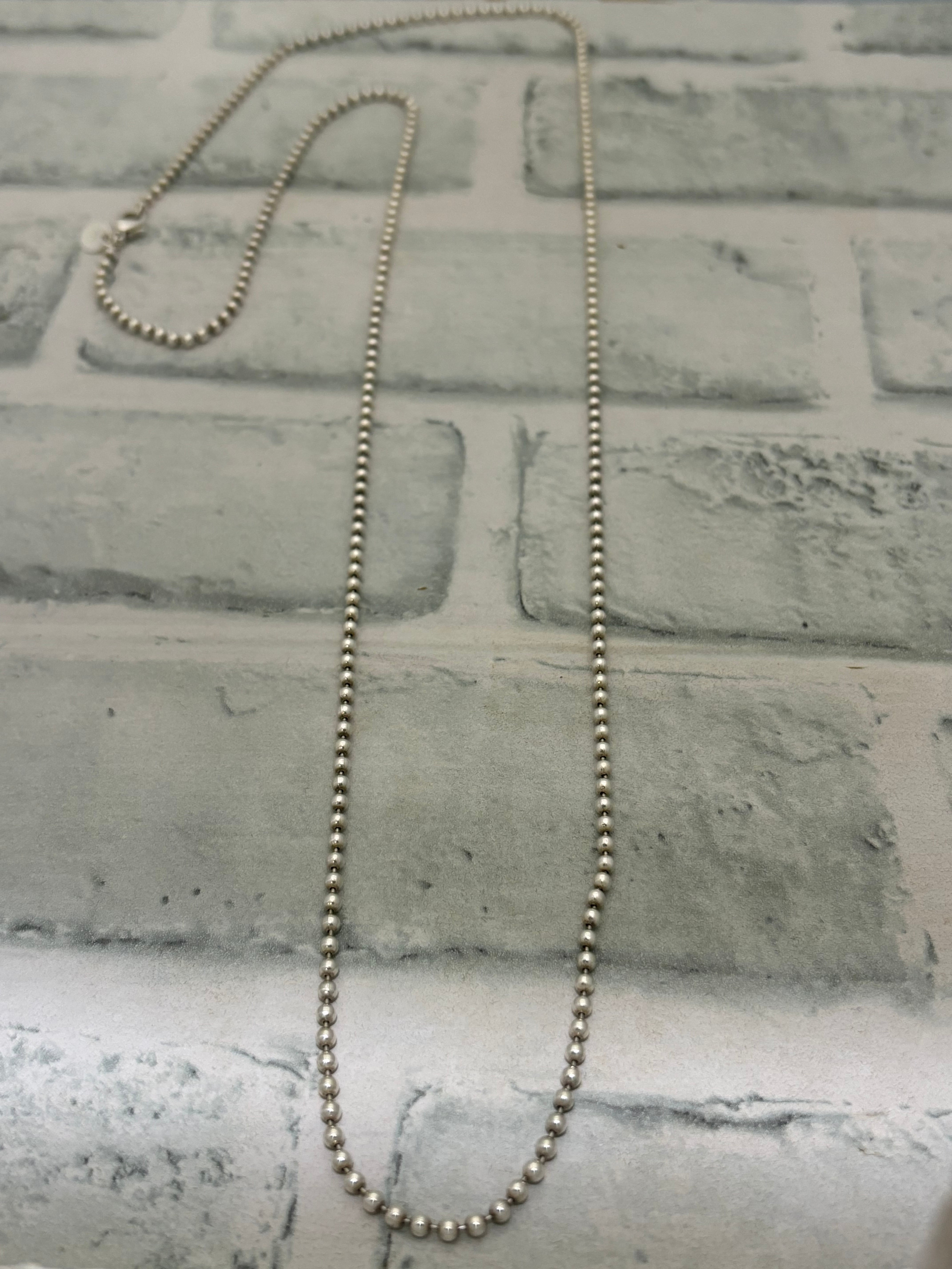 美品 オールドティファニー TIFFANY ボールチェーン ロングネックレス