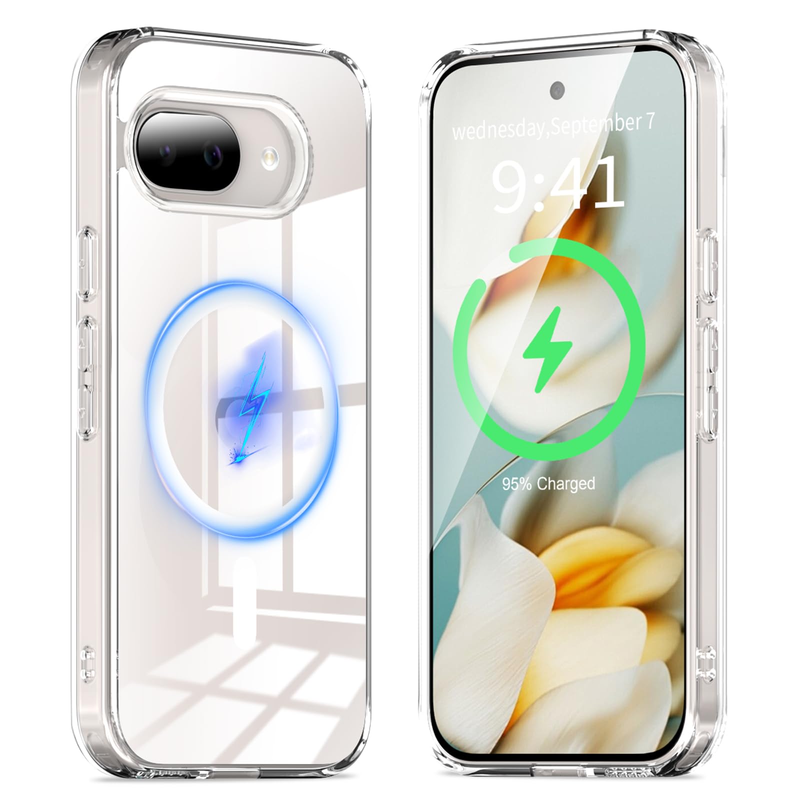 KWATUNG google pixel 9a 用 ケース magsafe対応 米軍MIL規格 グーグルピクセル9a用ケース 極々透明感【クリア】