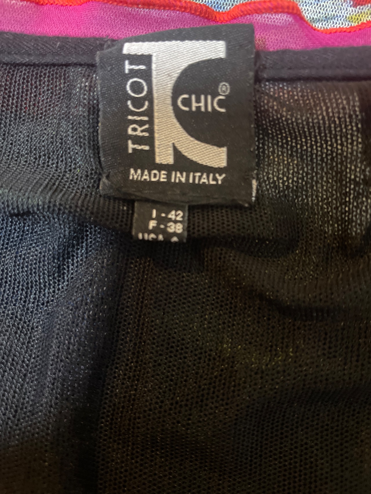 イタリア製 Tricot Chic マルチカラー デザイントップス