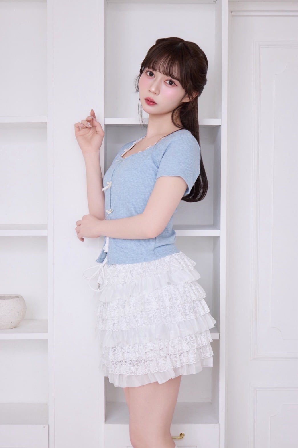 lace tiered mini skirt | Désir et Raison