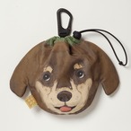 犬のウンチバッグ M【ダックスフント】 (茶色＋クリーム色) 制菌・抗菌・防臭+消臭（デオドラント）加工布使用