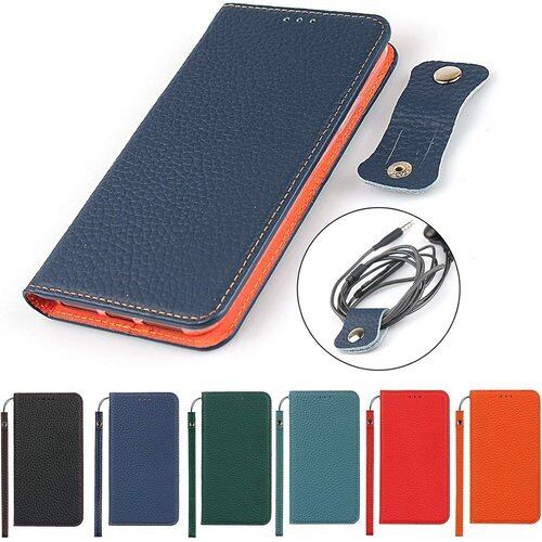 Eastwave for iPhone 11 Pro ケース for iPhone11 Proケース手帳型 アイフォンfor iPhone 11pro ケース 財布型 カバー 手帳 本革 柔らかい 本皮 高質 スプラットホール付き スプラット同梱 内蔵マグネットカード収納 -ネイビー 504