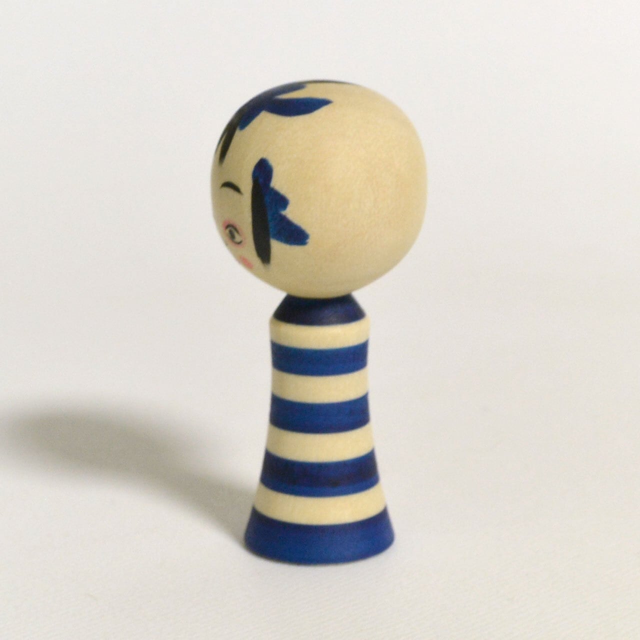 青のこけし（青のシリーズ） 約2寸 約6cm 鈴木明 工人（作並系）#2282