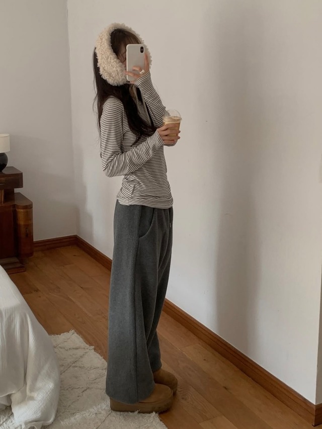 (予約) miel / Fleece Jogger pants 2color