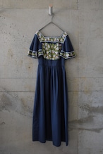 Floral embroidery dress