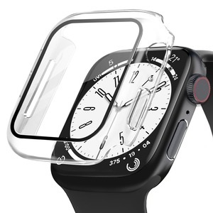 【特価処分】POLINK for Apple Watch用 ケース Series 11/10/9/8/7/6/5/4/SE3/SE2/SE 45mm PC素材 強化ガラス アップルウォッチ 保護用カバー 超薄型 高耐久 耐衝撃 高透過率 指紋防止 for Apple Watch用 カバー 全面保護 クリア