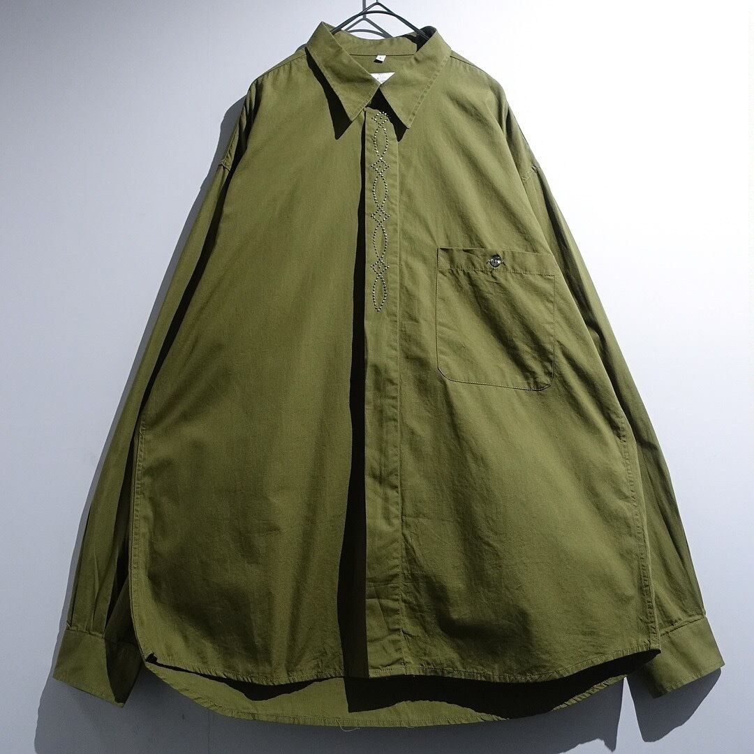 EURO Green Studs Decorated Design Shirt