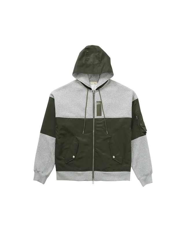 【#Re:room】SWITCHING TWILL SWEAT ZIP PARKA［REC866］