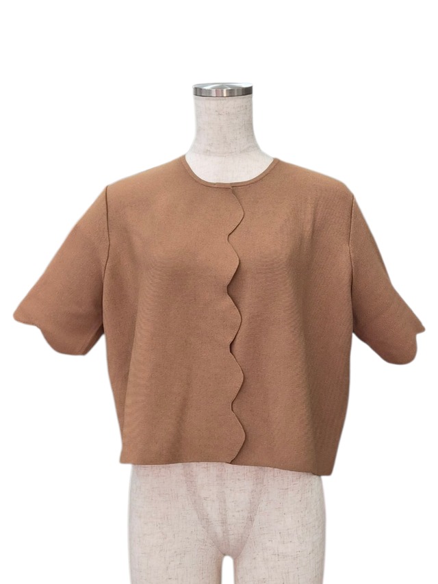 スカラップショートスリーブボレロ beige