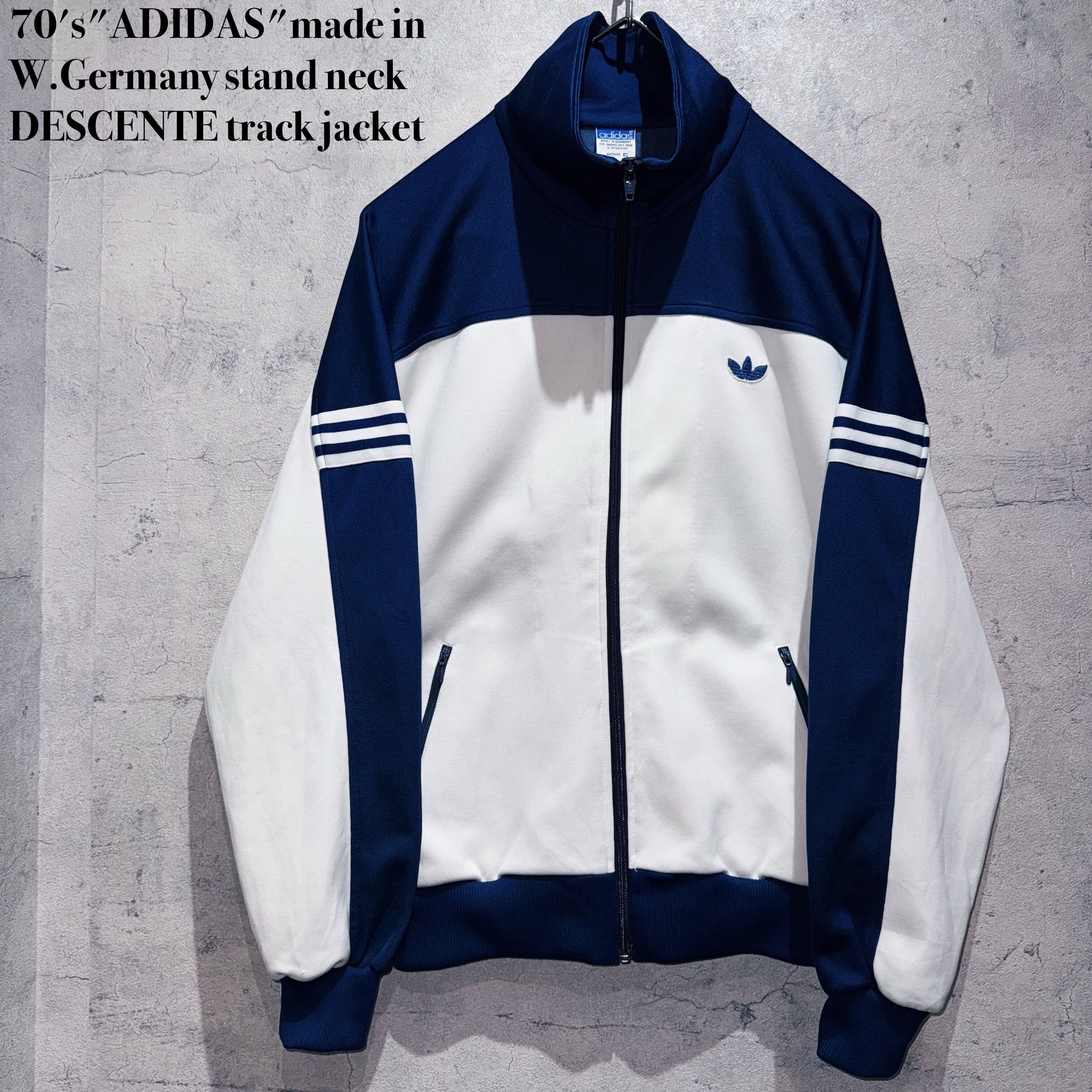70's"ADIDAS"made in W.Germany stand neck DESCENTE track jacket