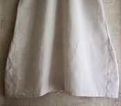 フランス 1900s リネン 真珠守りの貝たちととろりとしたギャザーワンピース  アンティーク