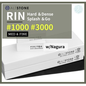 [w/ EN manual]  ALTSTONE RIN #1000 #3000 set Medium & Fine finishing grit, Splash and Go Non-soaking sharpening stone, whetstone