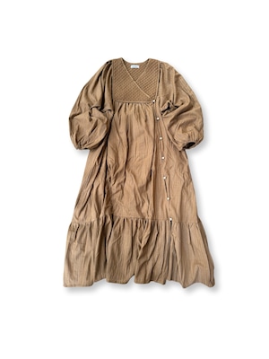 saruche 前開きミニボタンキルティングワンピース South Dobby Cotton