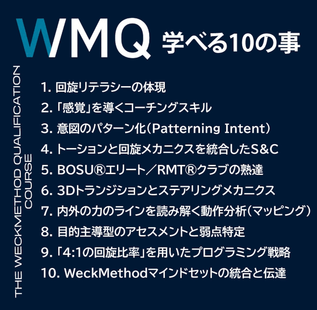 第3回 WeckMethod WMQ 認定指導者コース-WECKMETHOD QUALIFICATION COURSE-