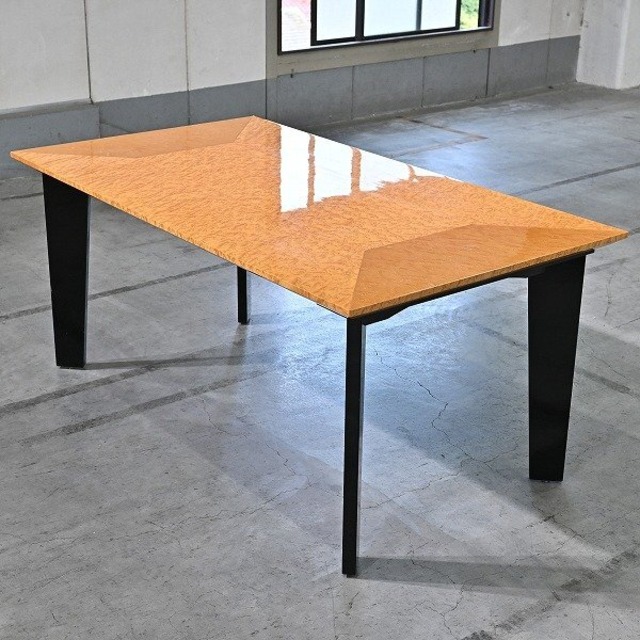 IDC大塚家具 37万「スプレンダー」ダイニングテーブル バーズアイメープル 銘木 食卓 作業台 リビング ダイニング SPLENDOR