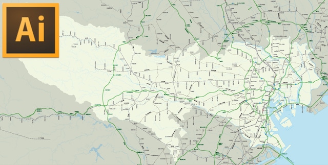 都道府県地図（鉄道と高速）-東京都