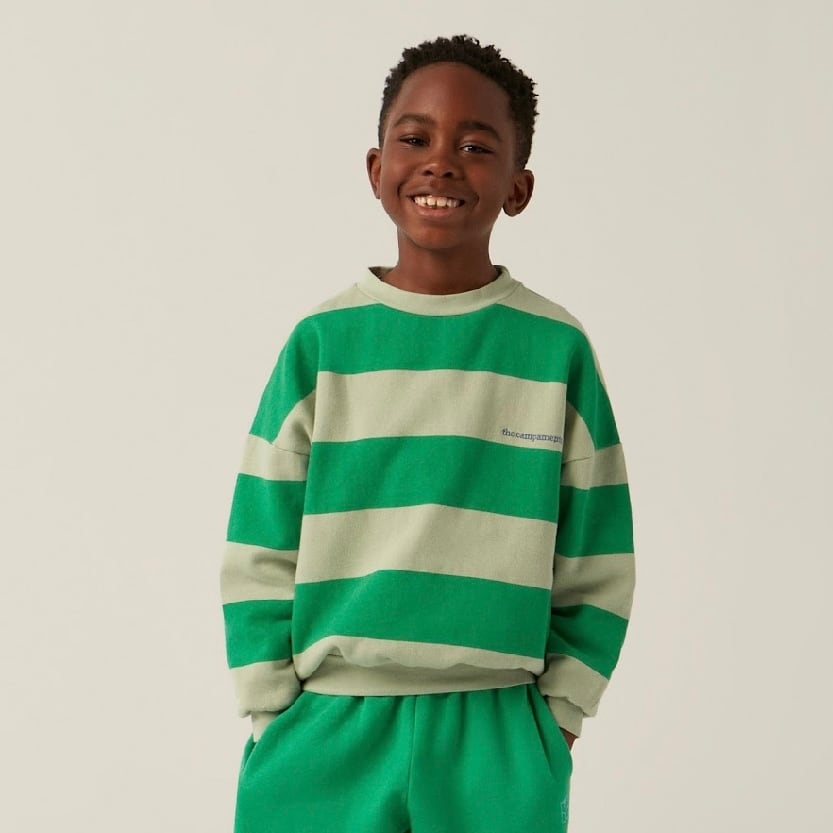 The Campamento Stripe Sweatshirt【2-8Y】Green