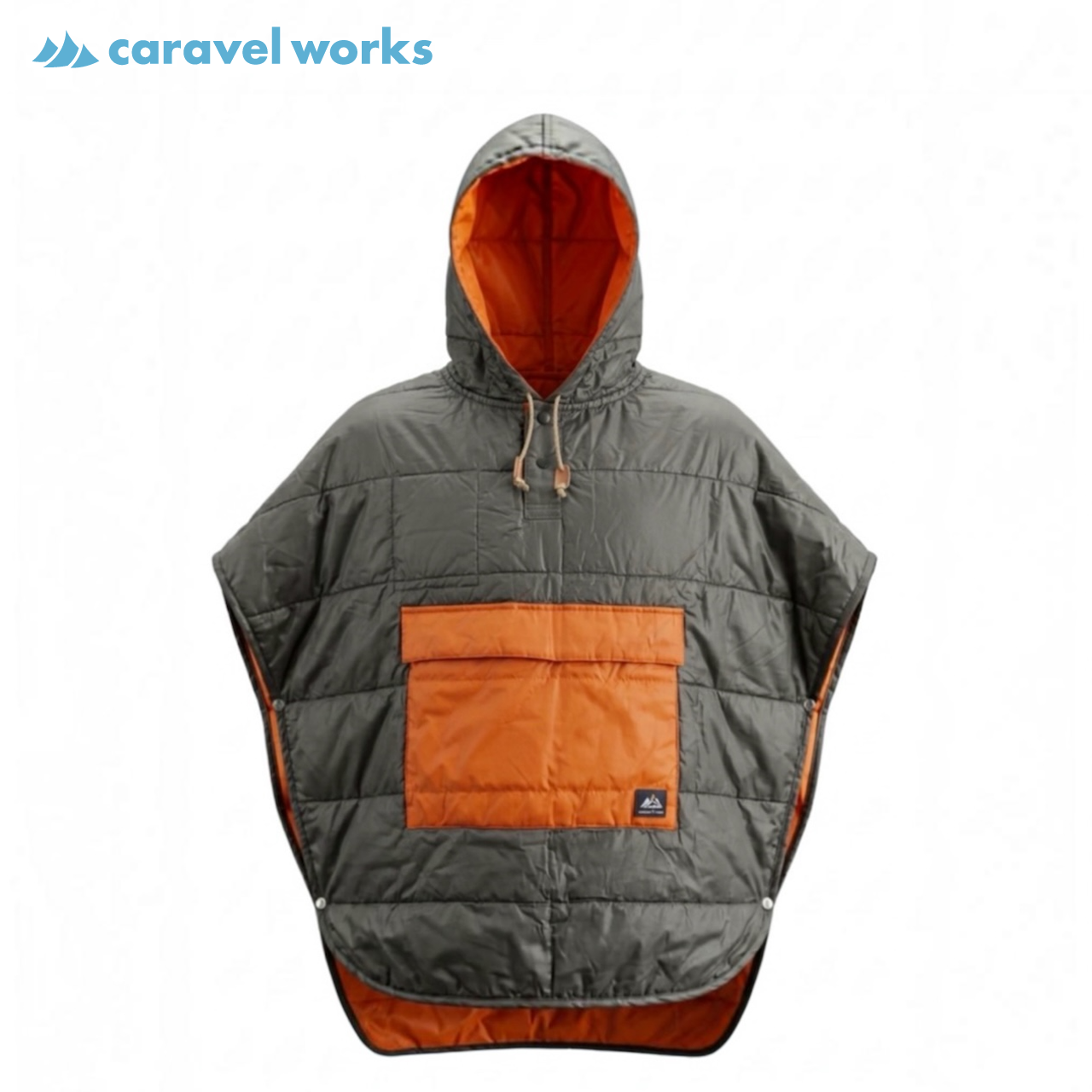 キャンパーズポンチョ チャコール / オレンジ(Campers Poncho charcoal / orange )