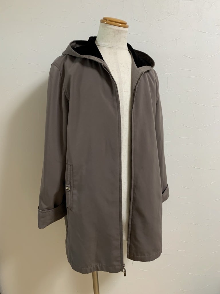 1990's Bi-Color Hooded Zip-Up Coat with Liner