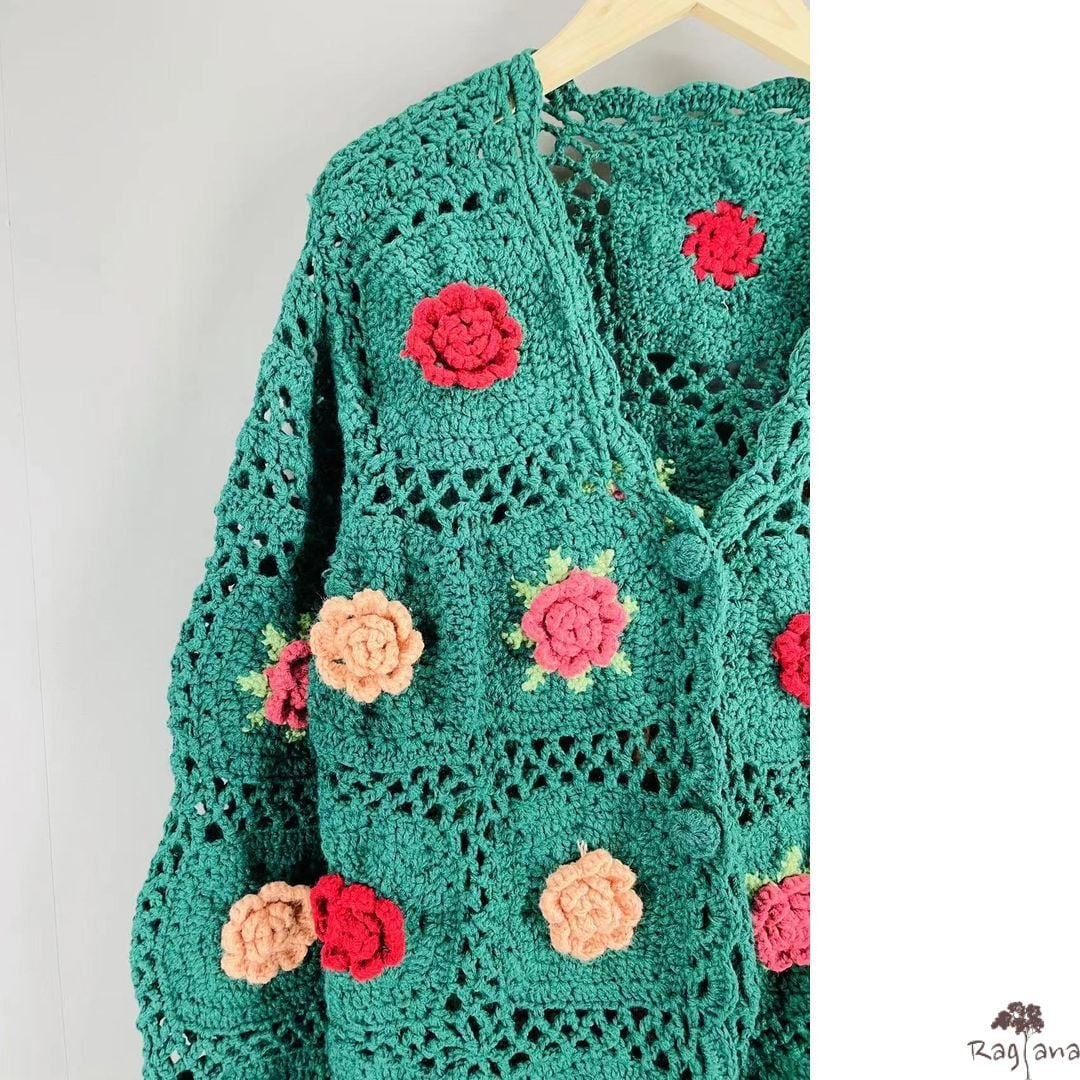 45Rフラワーカーディガン 予約]フラワー刺繍Vネックオーバーニットカーディガン/アイボリー – Lumier