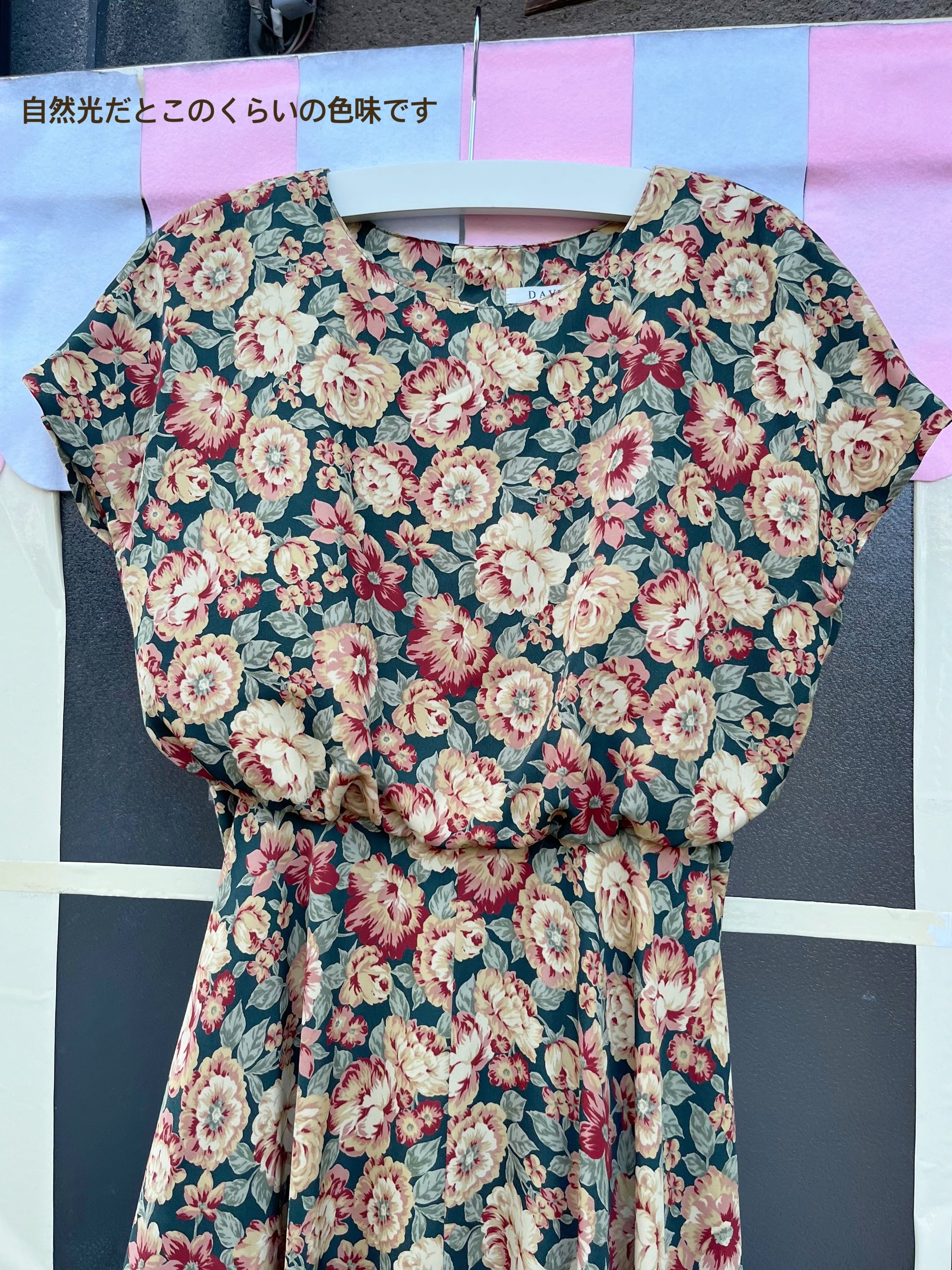 dark flower back button one-piece