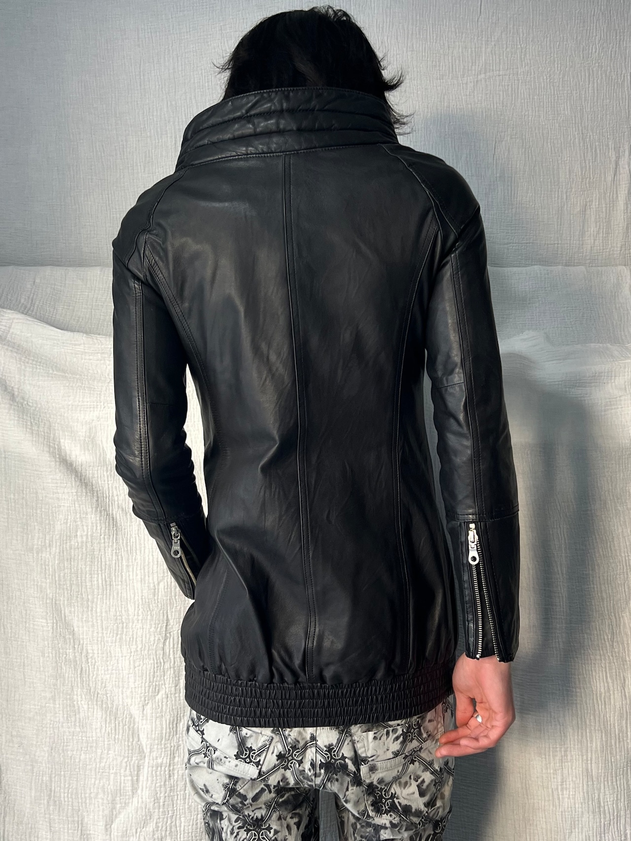 "BLACK BLOOD DIAMONDS" Bono Leather Middle Jacket