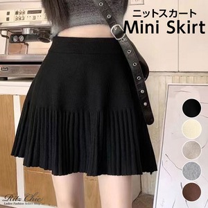 ミニスカート ニット レディース 秋冬 プリーツスカート ニットスカート おしゃれ きれいめ 大人 かわいい カジュアル ハイウエスト Aライン ウエストゴム 大人可愛い 大人女子