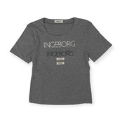 INGEBORG インゲボルグ ロゴプリント 半袖Tシャツ M/グレー